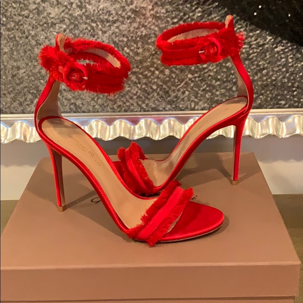 Gianvito Rossi Fringed Ankle Strap Sandal!
